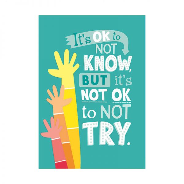 CREATIVE TEACHING PRESS ITS OKAY NOT TO KNOW INSPIRE U POSTER - PAINT CTP0311