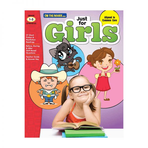 ON THE MARK PRESS JUST FOR GIRLS GRADE 1-3 READING COMPREHENSION OTM18135
