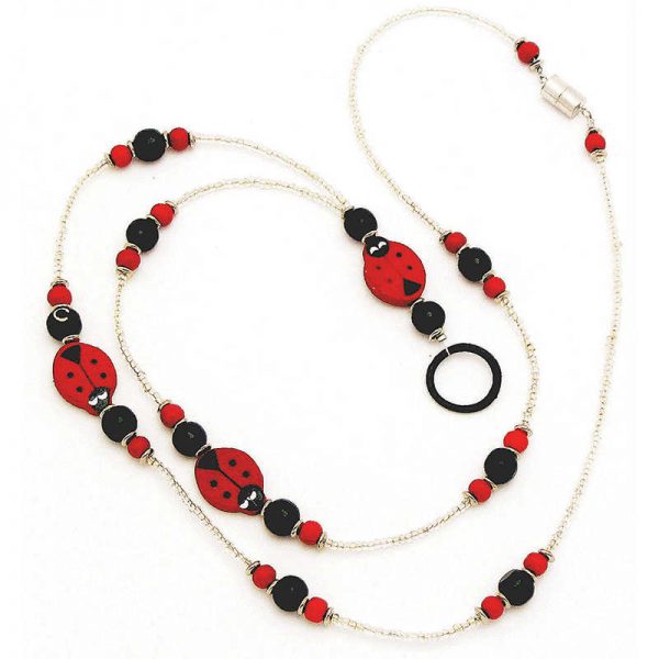 ASHLEY PRODUCTIONS LADY BUGS IDENTIFICATION HOLDER & BEADED LANYARD ASH10926