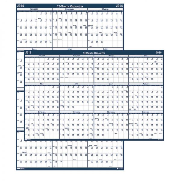HOUSE OF DOOLITTLE LAMINATED 24X18 CALENDAR YEAR PLANNER HOD3960