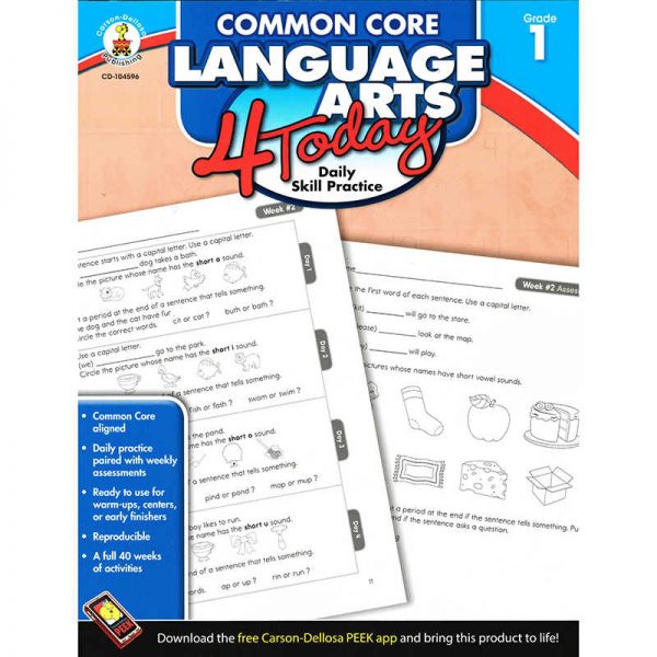 CARSON DELLOSA LANGUAGE ARTS 4 TODAY GRADE 1 CD-104596