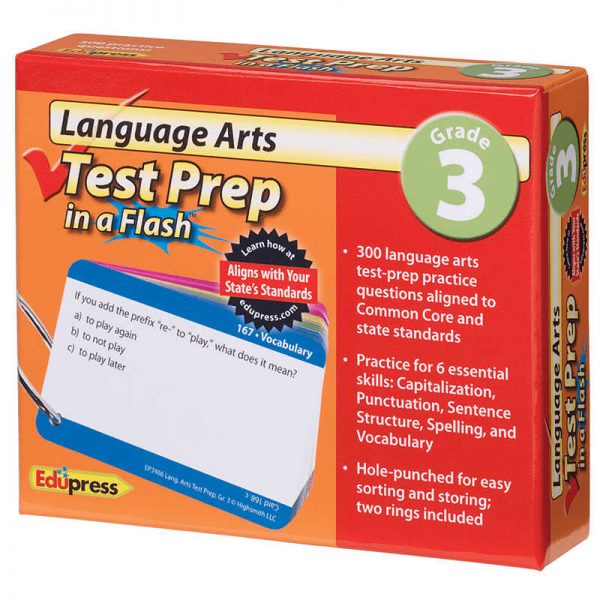 EDUPRESS LANGUAGE ARTS GRADE 3 TEST PREP IN A FLASH EP-3466