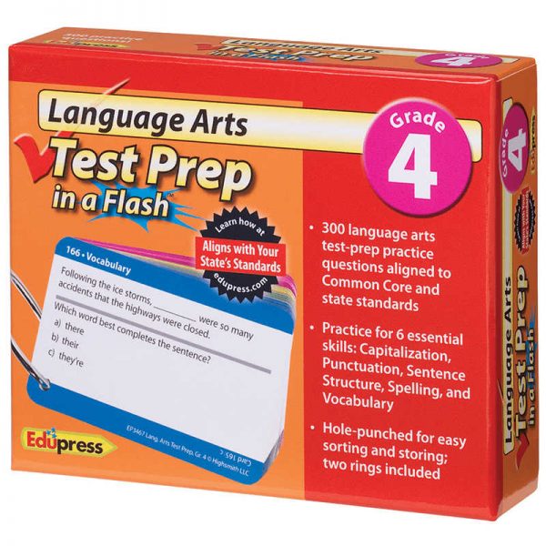 EDUPRESS LANGUAGE ARTS GRADE 4 TEST PREP IN A FLASH EP-3467