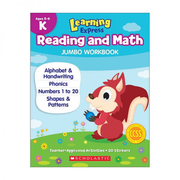 SCHOLASTIC TEACHING RESOURCES LEARNING EXPRESS GRADE K READING AND MATH JUMBO WORKBOOK SC-632229