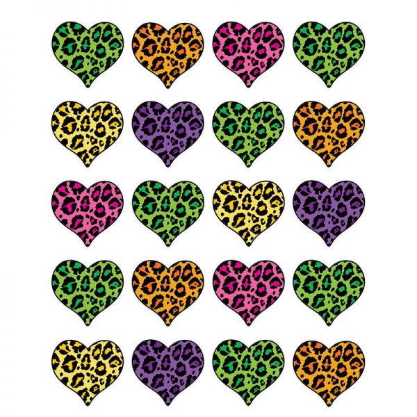 TEACHER CREATED RESOURCES LEOPARD PRINT HEART STICKERS TCR5200