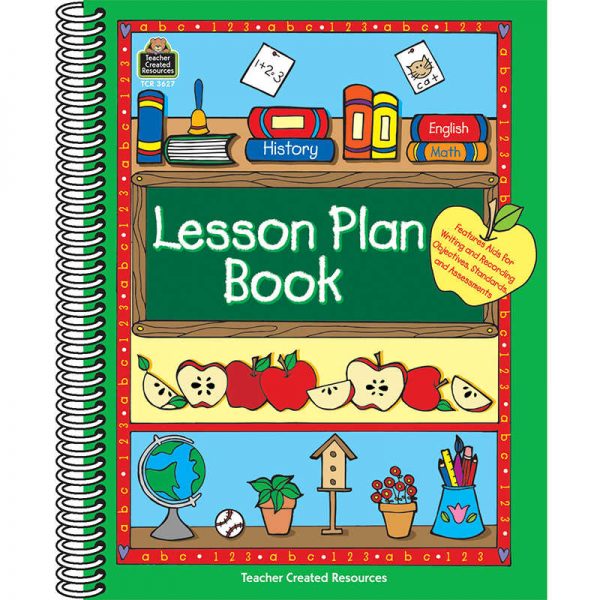 TEACHER CREATED RESOURCES LESSON PLAN BOOK GREEN BORDER TCR3627
