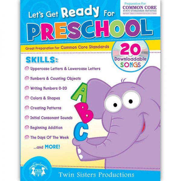 TWIN SISTER PRODUCTIONS LETS GET READY FOR PRESCHOOL ACTIVITY BOOK TWIN4041