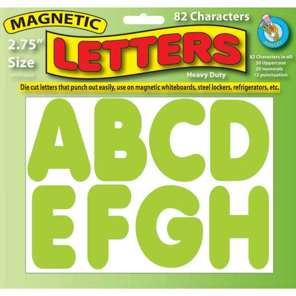 ASHLEY PRODUCTIONS LIME GREEN 2-3/4IN MAGNETIC LETTERS ASH10164