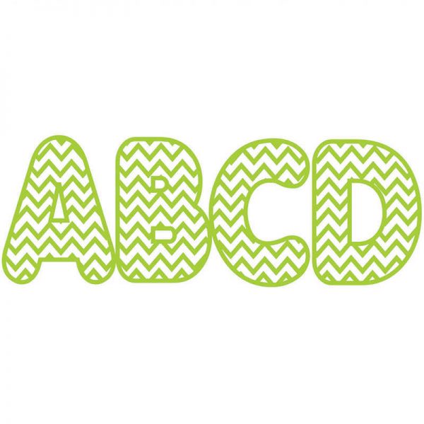 ASHLEY PRODUCTIONS LIME GREEN CHEVRON 2-3/4IN DESIGNER MAGNETIC LETTERS ASH10171