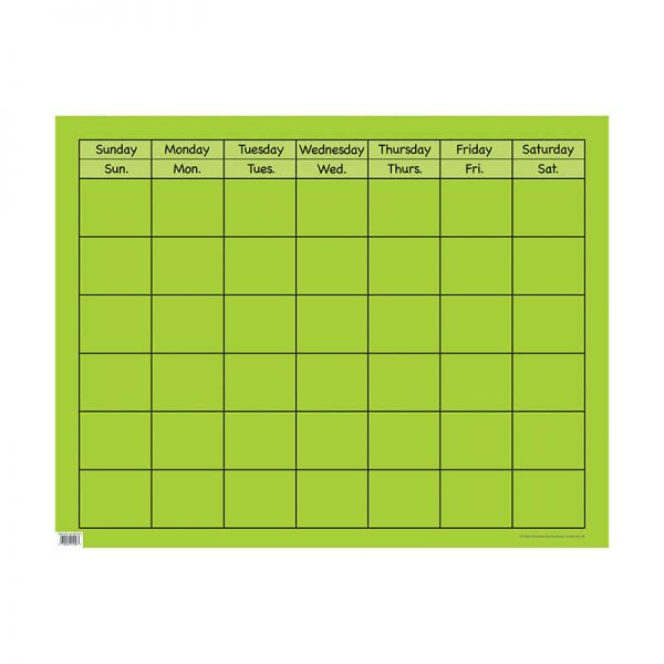 CREATIVE TEACHING PRESS LIME GREEN LARGE CALENDAR CHART CTP1058