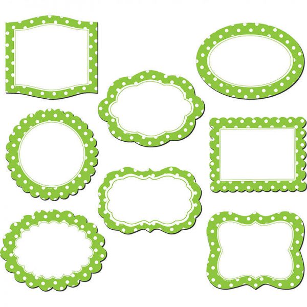TEACHER CREATED RESOURCES LIME POLKA DOTS FRAMES MAGNETIC ACCENTS TCR77219