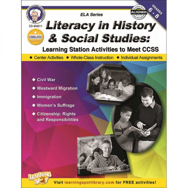 CARSON DELLOSA LITERACY IN HISTORY & SOCIAL STUDIES BOOK GRADE 6-8 CD-404211