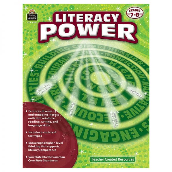 TEACHER CREATED RESOURCES LITERACY POWER GRADE 7-8 TCR8381