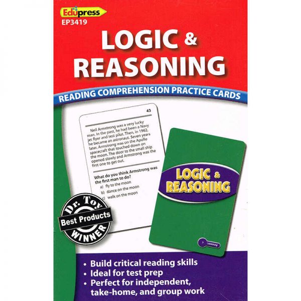 EDUPRESS LOGIC & REASONING READING COMPREHENSION PRACTICE CARDS BLUE EP-3419