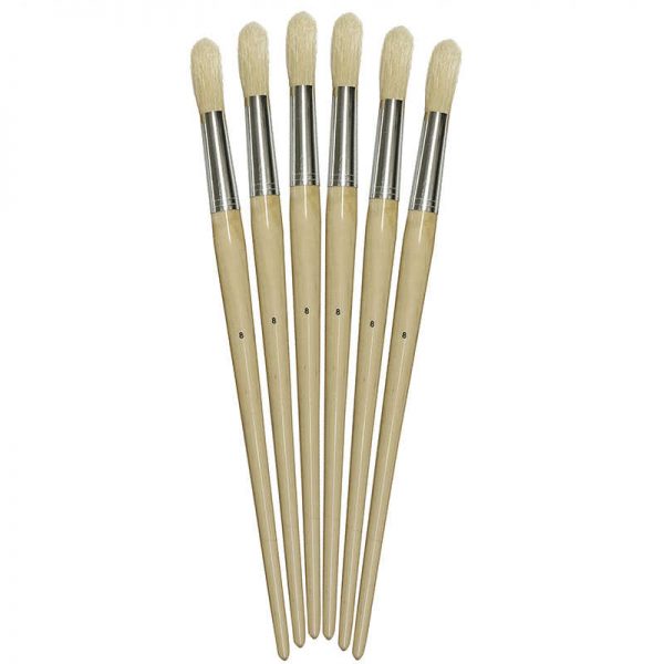 CHENILLE KRAFT COMPANY LONG HANDLE ROUND BRUSH SIZE 8 16MM SET OF 6 CK-514108