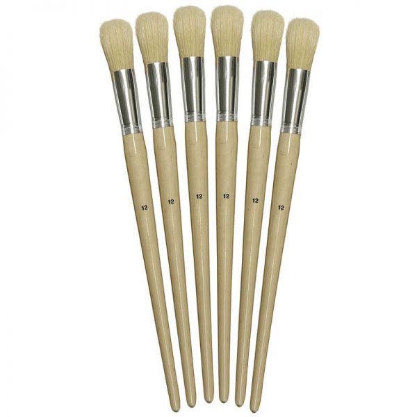 CHENILLE KRAFT COMPANY LONG HANDLE ROUND BRUSHES SZ12 22MM SET OF 6 CK-514112