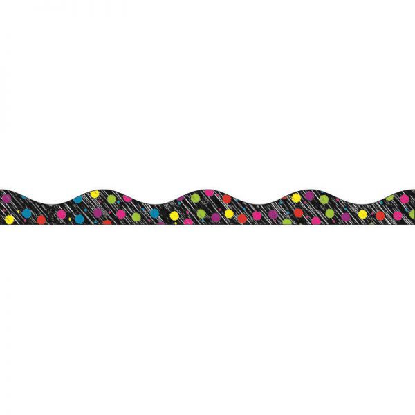ASHLEY PRODUCTIONS MAGNETIC BORDER BLACK SCRIBBLE COLOR DOTS ASH11406