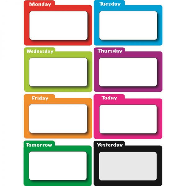 ASHLEY PRODUCTIONS MAGNETIC TIME ORGANIZERS COLOR FILE DAYS OF WEEK ASH10127