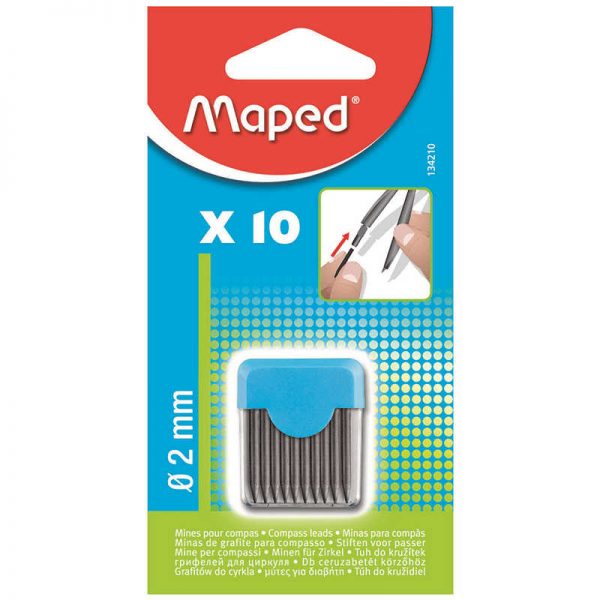MAPED USA MAPED LEAD REFILLS FOR COMPASSES 2MM 10PK MAP134210