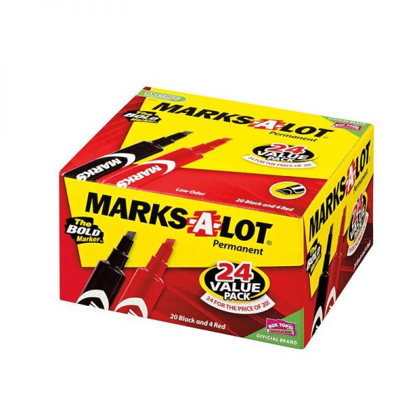AVERY PRODUCTS CORP MARKS A LOT PERMANENT MARKER 24 PK REGULAR ASSORTED DESK STYLE AVE98187