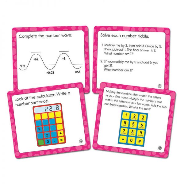CARSON DELLOSA MATH CHALLENGE GRADE 5 COLORFUL CUT OUTS CD-120505