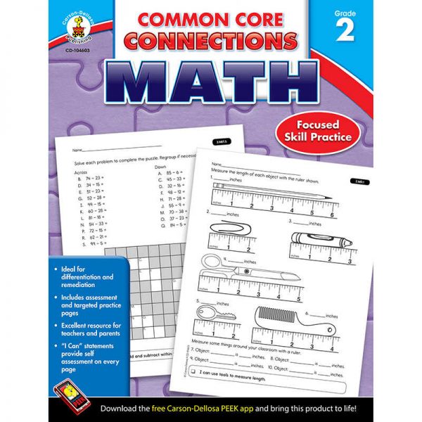 CARSON DELLOSA MATH GRADE 2 COMMON CORE CONNECTIONS CD-104603