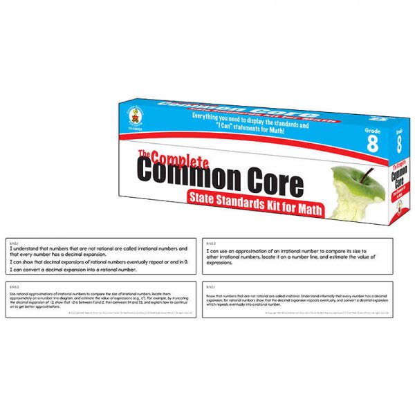 CARSON DELLOSA MATH GRADE 8 COMPLETE COMMON CORE KIT STATE STANDARDS CD-158053