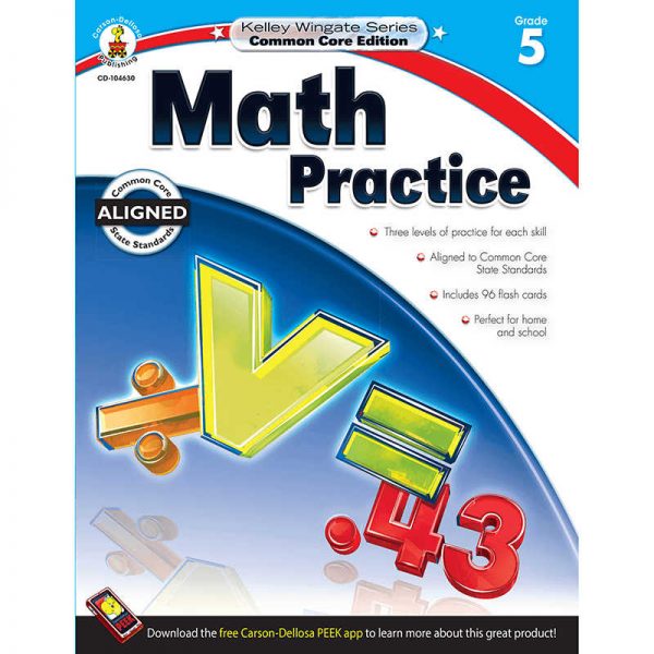 CARSON DELLOSA MATH PRACTICE BOOK GRADE 5 CD 104630 TeachersParadise