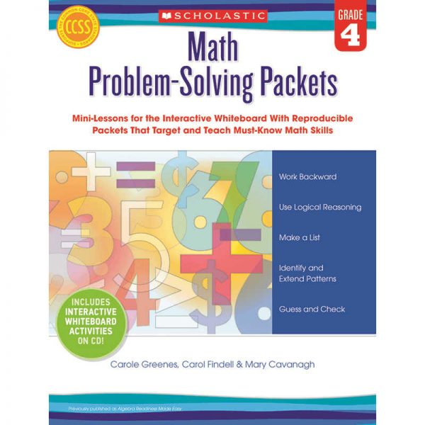 SCHOLASTIC TEACHING RESOURCES MATH PROBLEM SOLVING PACKETS GRADE 4 SC-545955