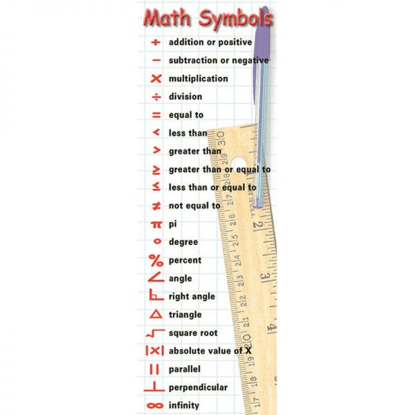 MCDONALD PUBLISHING MATH SYMBOLS & BEHAVIORS BOOKMARK MC-K1162