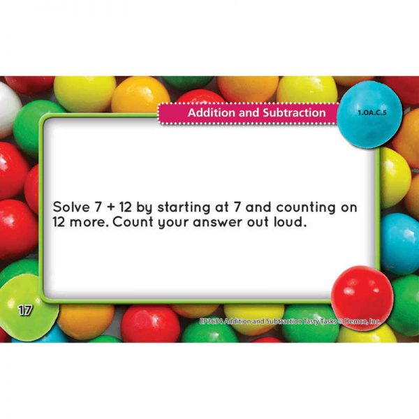 EDUPRESS MATH TASTY TASK CARDS ADDITION SUBTRACTION EP-3654