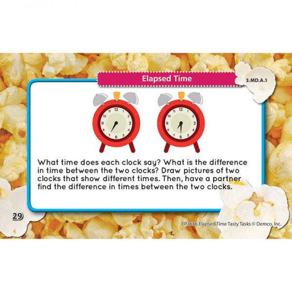 EDUPRESS MATH TASTY TASK CARDS ELAPSED TIME EP-3656