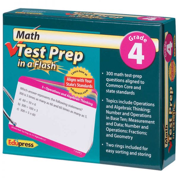 EDUPRESS MATH TEST PREP IN A FLASH GRADE 4 EP-3442