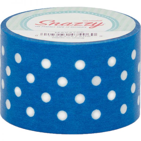 DSS DISTRIBUTING MAVALUS SNAZZY BLUE W/ WHITE POLKA DOT TAPE 1.5 X 39 MAV4705