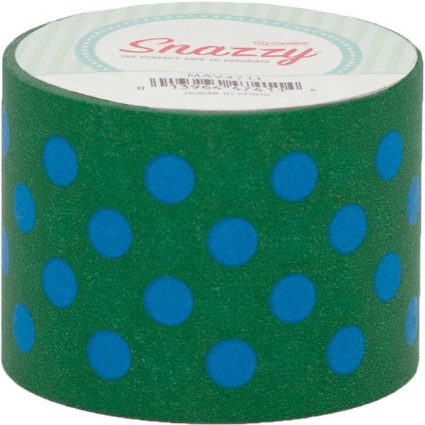 DSS DISTRIBUTING MAVALUS SNAZZY LIME W/ BLUE POLKA DOT TAPE 1.5 X 39 MAV4711