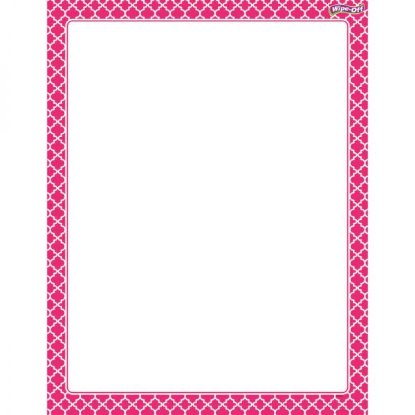 TREND ENTERPRISES INC. MOROCCAN PINK WIPE OFF CHART T-27326