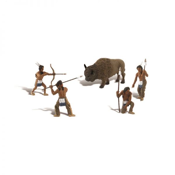 WOODLAND NATIVE AMERICAN HUNT SCENE SETTERS SP-4444