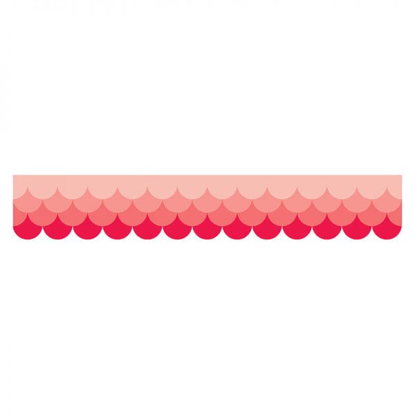 CREATIVE TEACHING PRESS OMBRE POPPY RED SCALLOPS BORDERS PAINT CTP0178