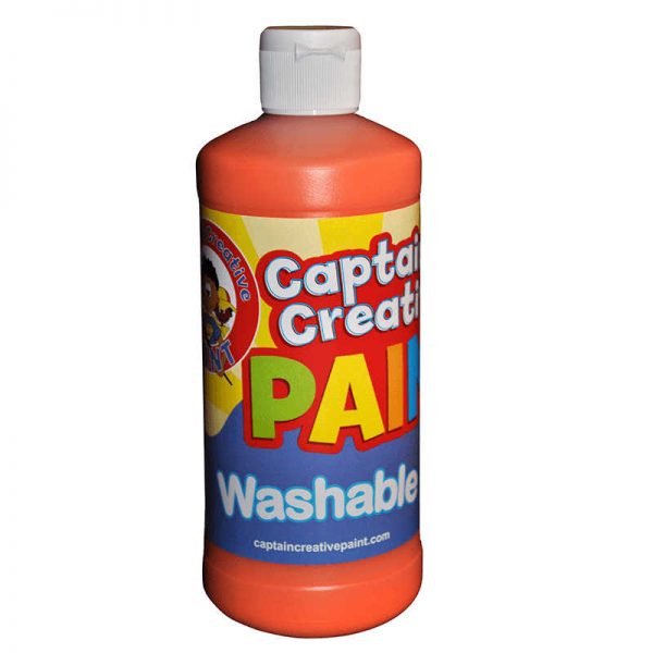 CAPTAIN CREATIVE ORANGE 16OZ WASHABLE PAINT CAPTAIN CREATIVE CCR905016