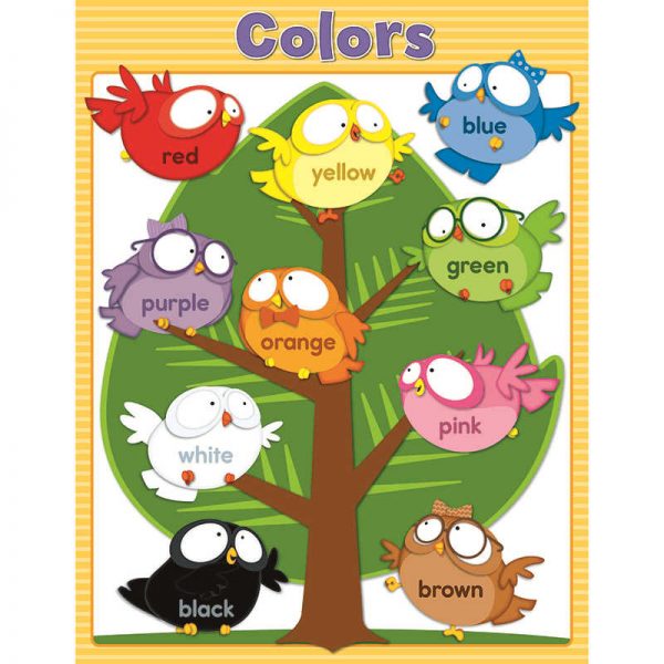 CARSON DELLOSA OWL PALS COLORS CHARTLET GRADE PK-1 CD-114122