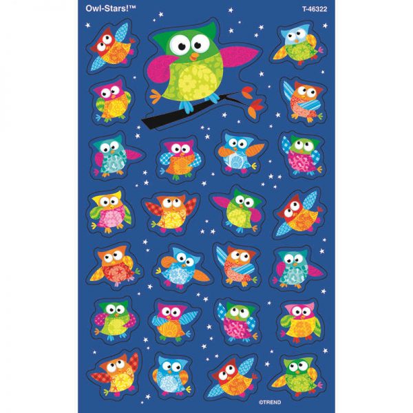 TREND ENTERPRISES INC. OWL STARS SUPERSHAPES STICKERS LARGE T-46322