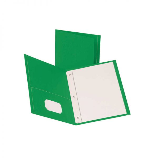 TOPS PRODUCTS OXFORD 25CT GREEN TWIN POCKET FOLDERS WITH FASTENERS ESS57703