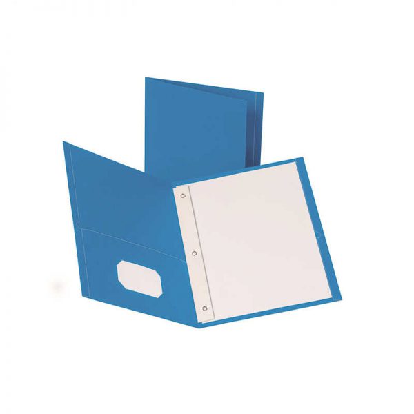 TOPS PRODUCTS OXFORD 25CT LIGHT BLUE TWIN POCKET FOLDERS WITH FASTENERS ESS57701