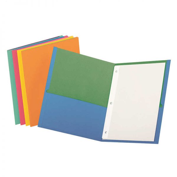TOPS PRODUCTS OXFORD 50 CT TWISTED TWIN POCKET FOLDERS ASSORTED WITH FASTENERS ESS55776