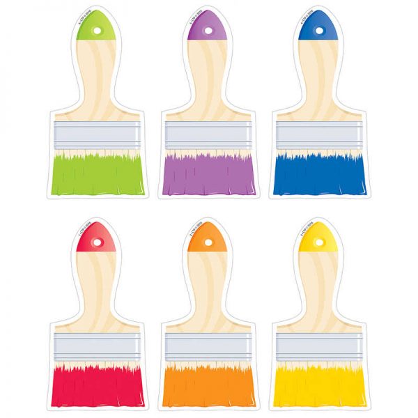 CREATIVE TEACHING PRESS PAINTBRUSHES 6IN CUT OUTS PAINTED PALETTE CTP5958