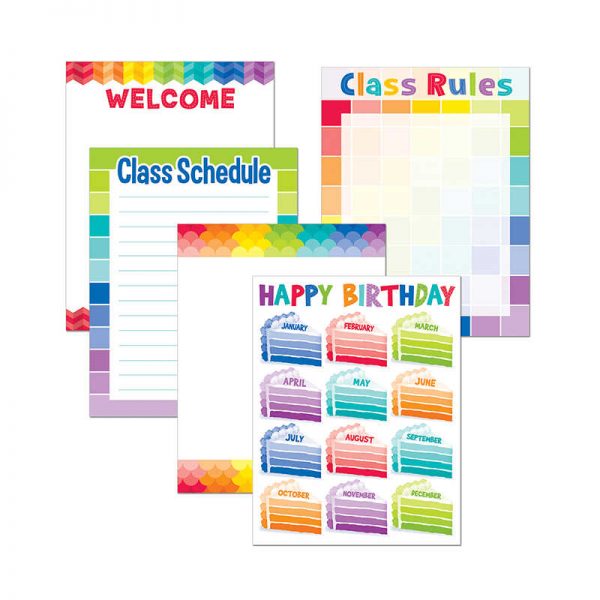 CREATIVE TEACHING PRESS PAINTED PALETTE CLASSROOM ESSENTIALS CHART PACK CTP4710