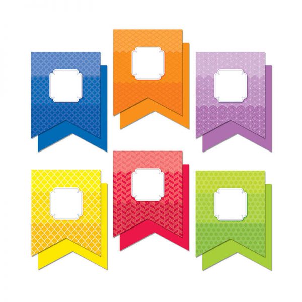 CREATIVE TEACHING PRESS PAINTED PALETTE PENNANTS 10IN DESIGNER CUT OUTS CTP0651