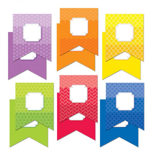 CREATIVE TEACHING PRESS PAINTED PALETTE PENNANTS 6IN DESIGNER CUT OUTS CTP6492