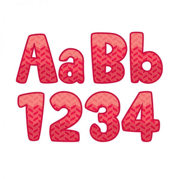 CREATIVE TEACHING PRESS PAINTED PALETTE POPPY RED 4IN DESIGNER LETTERS CTP0280