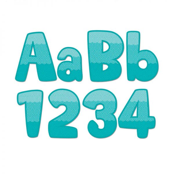 CREATIVE TEACHING PRESS PAINTED PALETTE TURQUOISE 4IN DESIGNER LETTERS CTP0284